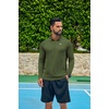 image:imageCOOFANDY Mens Quarter Zip Pullover Long Sleeve Athletic Running Shirts Quick Dry Lightweight Tennis GolfArmy Green