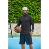 image:imageCOOFANDY Mens Quarter Zip Pullover Long Sleeve Athletic Running Shirts Quick Dry Lightweight Tennis GolfDark Gray