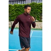 image:imageCOOFANDY Mens Quarter Zip Pullover Long Sleeve Athletic Running Shirts Quick Dry Lightweight Tennis GolfWine Red