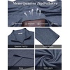 image:imageCOOFANDY Mens Quarter Zip Pullover Long Sleeve Golf Pullover LightweightDark Blue