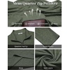 image:imageCOOFANDY Mens Quarter Zip Pullover Long Sleeve Golf Pullover LightweightDark Green