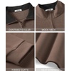 image:imageCOOFANDY Mens Quarter Zip Pullover Mock Neck Sweatshirt Long Sleeve SweaterBrown
