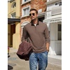 image:imageCOOFANDY Mens Quarter Zip Pullover Mock Neck Sweatshirt Long Sleeve SweaterBrown