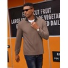 image:imageCOOFANDY Mens Quarter Zip Pullover Mock Neck Sweatshirt Long Sleeve SweaterBrown