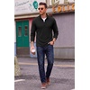 image:imageCOOFANDY Mens Quarter Zip Pullover Sweater Regular Fit Fleece SweatshirtBlack