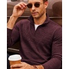 image:imageCOOFANDY Mens Quarter Zip Pullover Sweater Regular Fit Fleece SweatshirtRed
