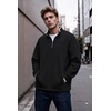 image:imageCOOFANDY Mens Quarter Zip Pullover Sweatshirt Casual Rib Mock Neck SweaterBlack