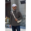 image:imageCOOFANDY Mens Quarter Zip Pullover Sweatshirt Casual Rib Mock Neck SweaterDark Gray