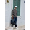 image:imageCOOFANDY Mens Quarter Zip Pullover Sweatshirt Casual Rib Mock Neck SweaterDark Gray
