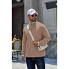 image:imageCOOFANDY Mens Quarter Zip Pullover Sweatshirt Casual Rib Mock Neck SweaterKhaki