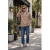 image:imageCOOFANDY Mens Quarter Zip Pullover Sweatshirt Casual Rib Mock Neck SweaterKhaki