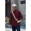image:imageCOOFANDY Mens Quarter Zip Pullover Sweatshirt Casual Rib Mock Neck SweaterRed