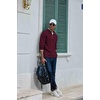 image:imageCOOFANDY Mens Quarter Zip Pullover Sweatshirt Casual Rib Mock Neck SweaterRed