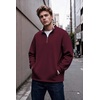 image:imageCOOFANDY Mens Quarter Zip Pullover Sweatshirt Casual Rib Mock Neck SweaterRed