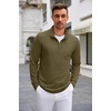 image:imageCOOFANDY Mens Quarter Zip Up Pullover Lightweight Mock Neck SweatshirtArmy Green