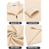 image:imageCOOFANDY Mens Quarter Zip Up Pullover Lightweight Mock Neck SweatshirtBeige