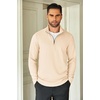 image:imageCOOFANDY Mens Quarter Zip Up Pullover Lightweight Mock Neck SweatshirtBeige