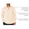 image:imageCOOFANDY Mens Quarter Zip Up Pullover Lightweight Mock Neck SweatshirtBeige