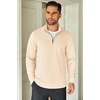 image:imageCOOFANDY Mens Quarter Zip Up Pullover Lightweight Mock Neck SweatshirtBeige