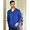 image:imageCOOFANDY Mens Quarter Zip Up Pullover Lightweight Mock Neck SweatshirtBlue