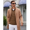image:imageCOOFANDY Mens Quarter Zip Up Pullover Lightweight Mock Neck SweatshirtBrown