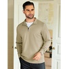 image:imageCOOFANDY Mens Quarter Zip Up Pullover Lightweight Mock Neck SweatshirtCamel