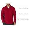 image:imageCOOFANDY Mens Quarter Zip Up Pullover Lightweight Mock Neck SweatshirtDark Red