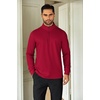 image:imageCOOFANDY Mens Quarter Zip Up Pullover Lightweight Mock Neck SweatshirtDark Red
