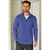 image:imageCOOFANDY Mens Quarter Zip Up Pullover Lightweight Mock Neck SweatshirtDenim Blue