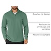 image:imageCOOFANDY Mens Quarter Zip Up Pullover Lightweight Mock Neck SweatshirtGreen