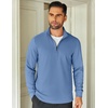 image:imageCOOFANDY Mens Quarter Zip Up Pullover Lightweight Mock Neck SweatshirtLight Blue