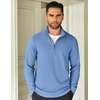 image:imageCOOFANDY Mens Quarter Zip Up Pullover Lightweight Mock Neck SweatshirtLight Blue