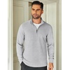 image:imageCOOFANDY Mens Quarter Zip Up Pullover Lightweight Mock Neck SweatshirtLight Grey