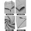 image:imageCOOFANDY Mens Quarter Zip Up Pullover Lightweight Mock Neck SweatshirtLight Grey
