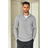 image:imageCOOFANDY Mens Quarter Zip Up Pullover Lightweight Mock Neck SweatshirtPale Grey