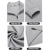 image:imageCOOFANDY Mens Quarter Zip Up Pullover Lightweight Mock Neck SweatshirtPale Grey