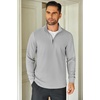 image:imageCOOFANDY Mens Quarter Zip Up Pullover Lightweight Mock Neck SweatshirtPale Grey