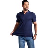 image:imageCOOFANDY Mens Ribbed Polo Shirts Short Sleeve V Neck Slim Fit Polo TShirt Casual Summer Collared Golf ShirtAnavy Blue