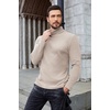 image:imageCOOFANDY Mens Ribbed Turtleneck Sweater Casual Basic Long Sleeve Knitted Pullover SweaterBeige