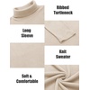 image:imageCOOFANDY Mens Ribbed Turtleneck Sweater Casual Basic Long Sleeve Knitted Pullover SweaterBeige