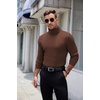 image:imageCOOFANDY Mens Ribbed Turtleneck Sweater Casual Basic Long Sleeve Knitted Pullover SweaterBrown