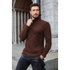 image:imageCOOFANDY Mens Ribbed Turtleneck Sweater Casual Basic Long Sleeve Knitted Pullover SweaterBrown