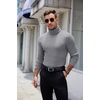 image:imageCOOFANDY Mens Ribbed Turtleneck Sweater Casual Basic Long Sleeve Knitted Pullover SweaterGray