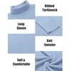 image:imageCOOFANDY Mens Ribbed Turtleneck Sweater Casual Basic Long Sleeve Knitted Pullover SweaterLight Blue