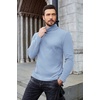 image:imageCOOFANDY Mens Ribbed Turtleneck Sweater Casual Basic Long Sleeve Knitted Pullover SweaterLight Blue