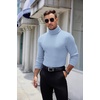 image:imageCOOFANDY Mens Ribbed Turtleneck Sweater Casual Basic Long Sleeve Knitted Pullover SweaterLight Blue