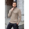 image:imageCOOFANDY Mens Ribbed Turtleneck Sweater Casual Basic Long Sleeve Knitted Pullover SweaterLight Khaki