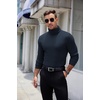 image:imageCOOFANDY Mens Ribbed Turtleneck Sweater Casual Basic Long Sleeve Knitted Pullover SweaterNavy Blue