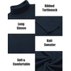 image:imageCOOFANDY Mens Ribbed Turtleneck Sweater Casual Basic Long Sleeve Knitted Pullover SweaterNavy Blue
