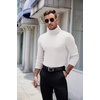 image:imageCOOFANDY Mens Ribbed Turtleneck Sweater Casual Basic Long Sleeve Knitted Pullover SweaterWhite